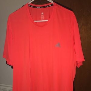 Orange adidas climalite dri fit shirt